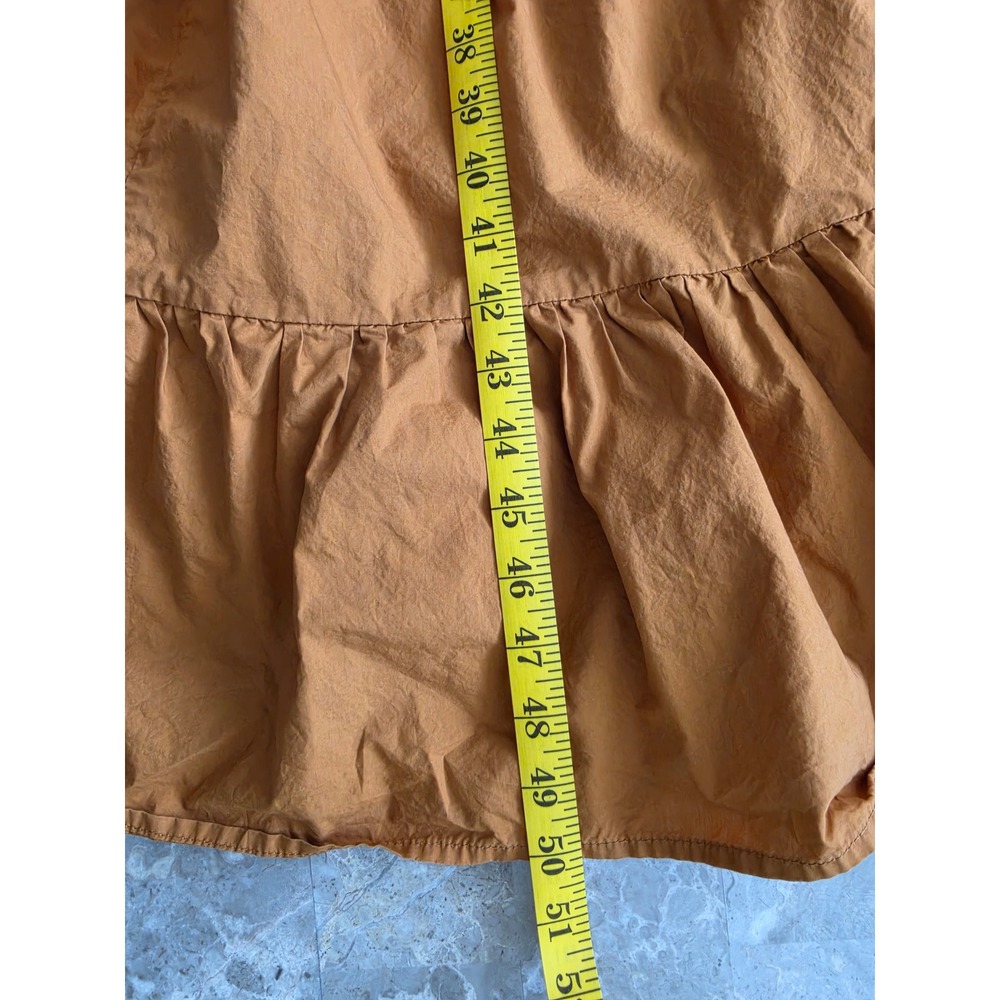 Laboratorio Capri Italy Ochre Cotton Tiered Maxi Shirt Dress Womens 38 / Small - Picture 9 of 11
